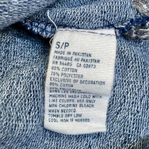 American Eagle Denim Athletic Fit Crew Neck Sweatshirt Mens Small Blue Heritage - Picture 11 of 12